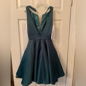 Emerald Satin Green Grad/Prom Dress- from Elle Couture